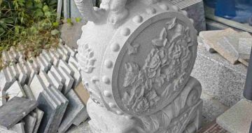 黄冈芝麻白抱鼓石 庭院抱鼓石