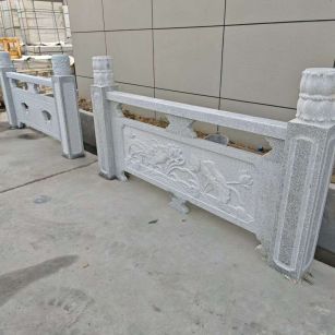 黄冈芝麻白河道栏杆 石材栏杆