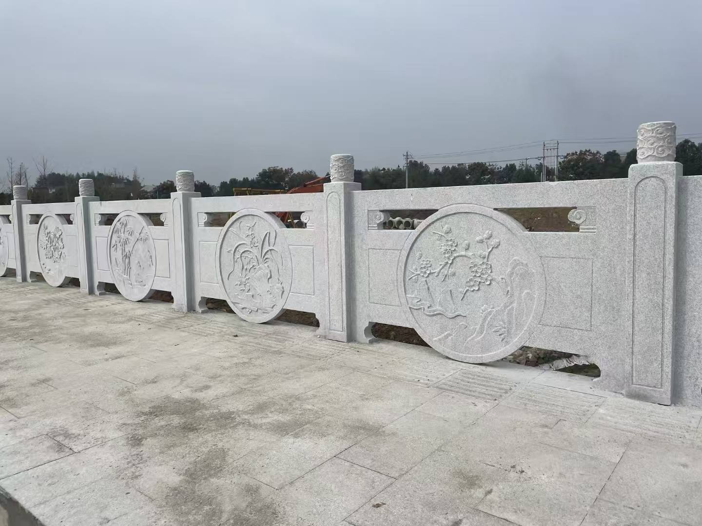 黄冈芝麻白河道栏杆 石材栏杆
