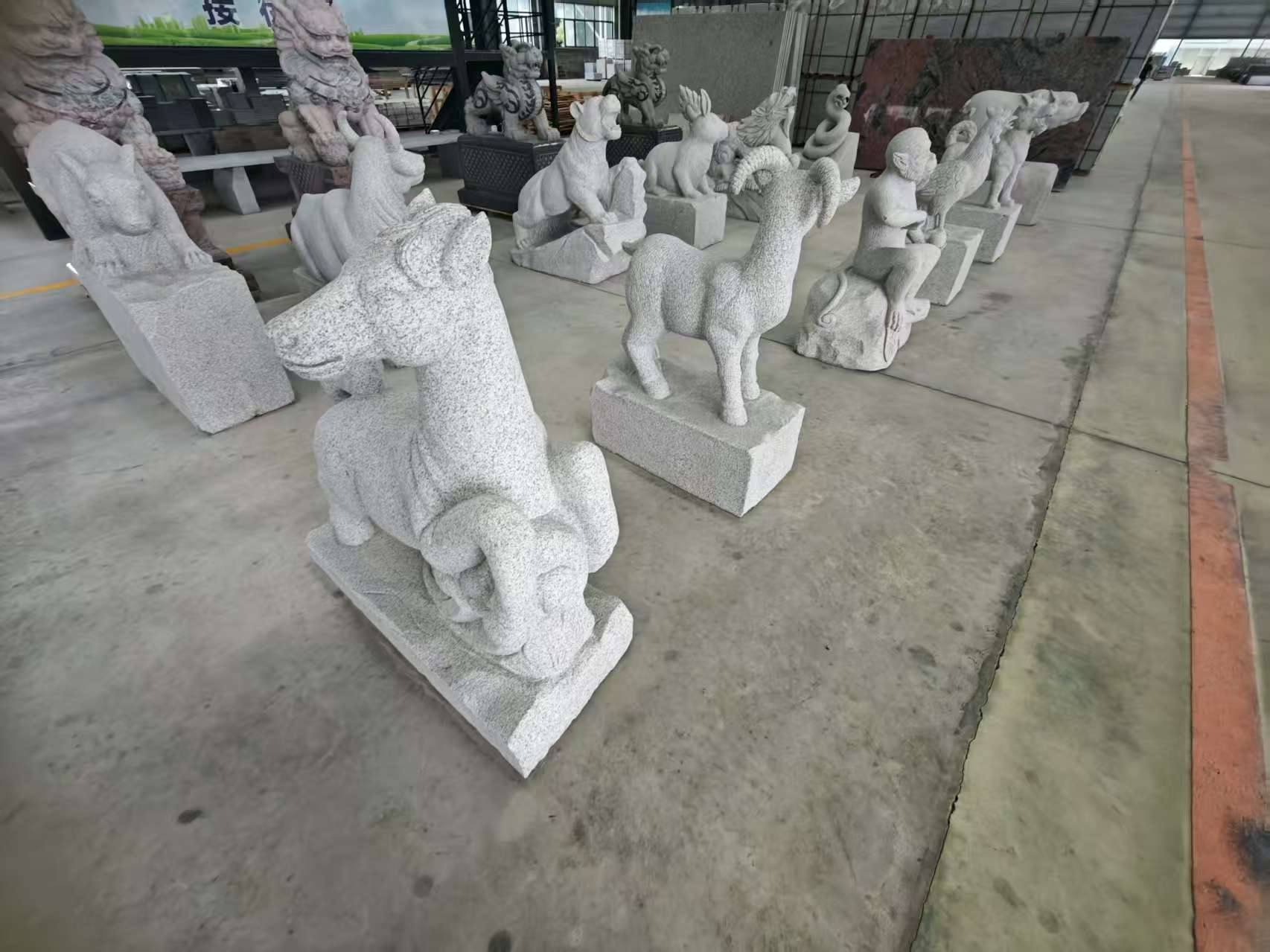 黄冈芝麻白雕刻 十二生肖 异形雕刻